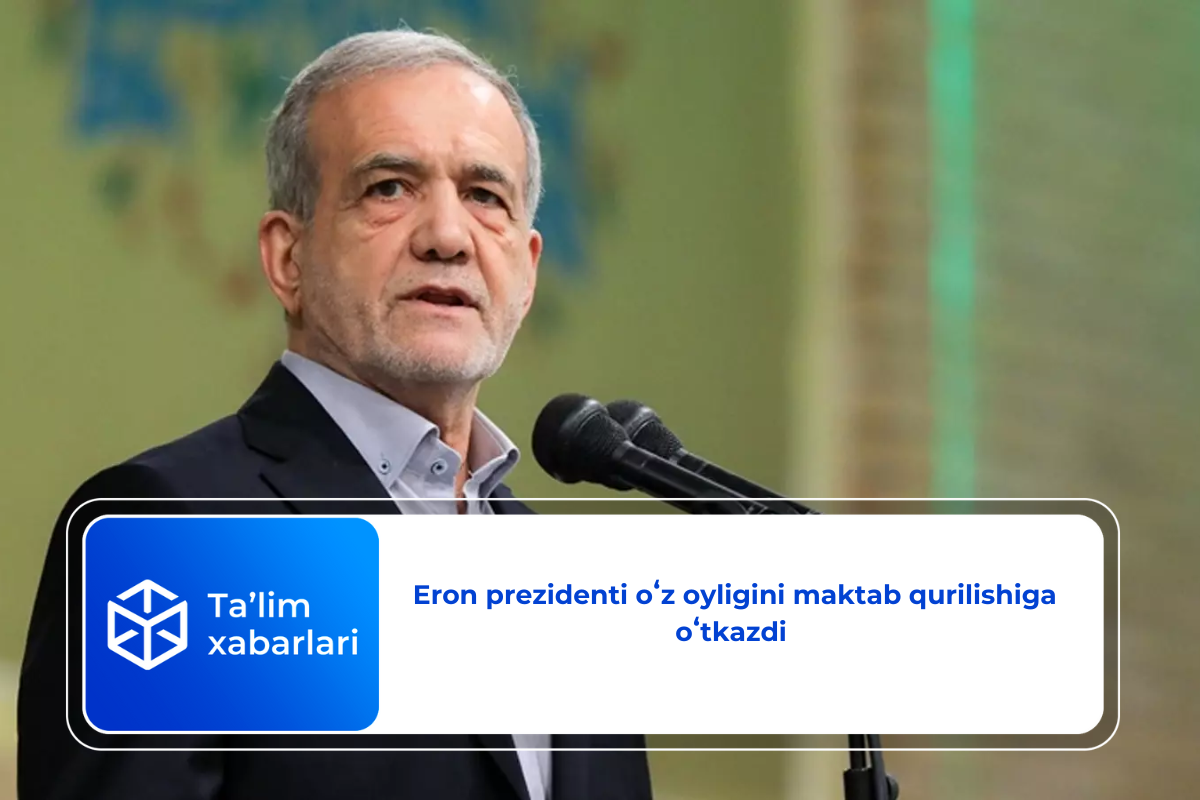 Eron prezidenti oʻz oyligini maktab qurilishiga oʻtkazdi