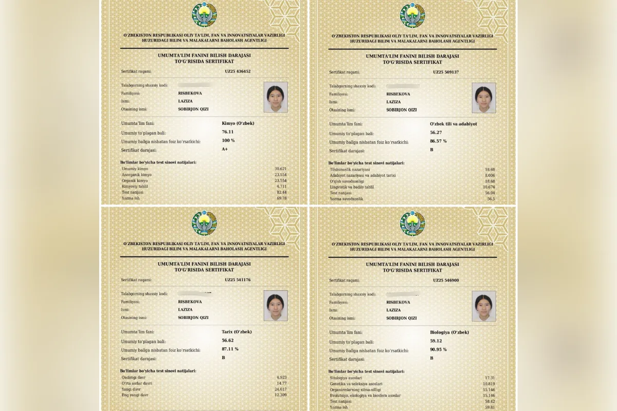 “Har kuni oz-ozdan ishlash ham katta natija beradi” — angrenlik 11-sinf o‘quvchisi