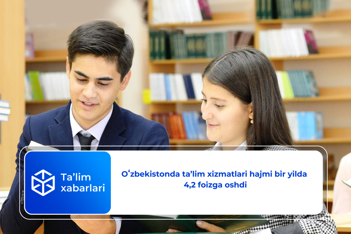 Oʻzbekistonda taʼlim xizmatlari hajmi bir yilda  4,2 foizga oshdi