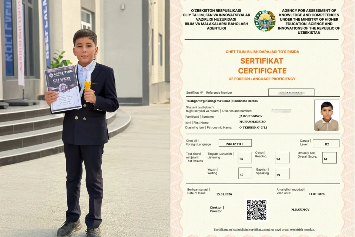 “Ilk B2 sertifikatimni 5-sinfda olganman” — dasturchi bo‘lishni maqsad qilgan 6-sinf o‘quvchisi bilan suhbat