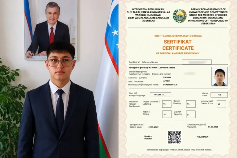 Olis hududdagi maktabdan C1 darajasigacha: 8-sinf o‘quvchisi CEFR’dan yuqori ball oldi