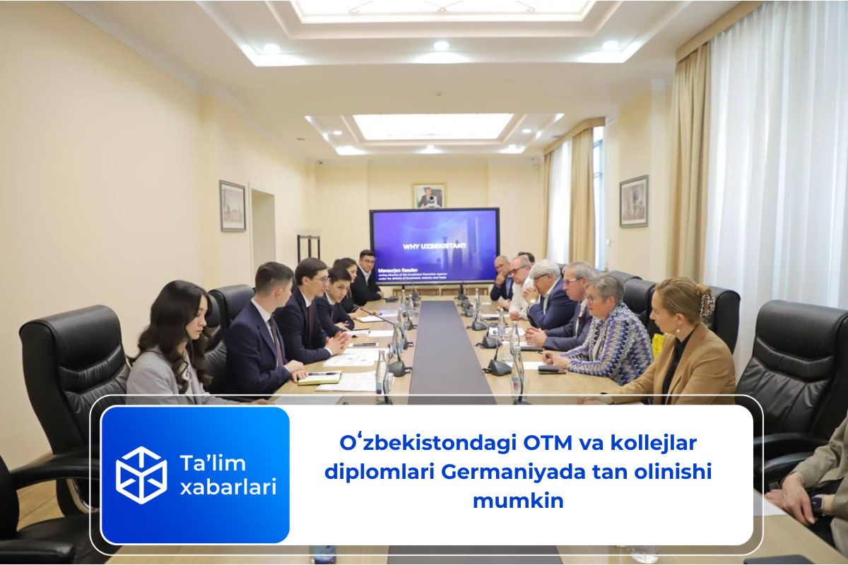 Oʻzbekistondagi OTM va kollejlar diplomlari Germaniyada tan olinishi mumkin