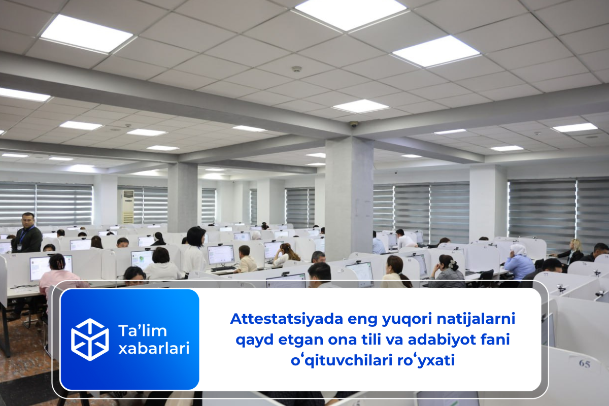 Attestatsiyada eng yuqori natijalarni qayd etgan ona tili va adabiyot fani oʻqituvchilari roʻyxati