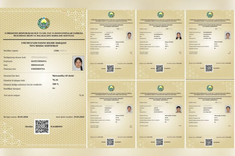 Toshkent viloyatida bir maktabning 45 nafar o‘quvchisi milliy sertifikatlarga ega bo‘ldi