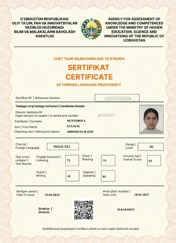 “C1 uchun yetmagan 2 ball meni IELTS sari olib kirdi”: 8-sinf o‘quvchisi IELTS 8.0 va SAT 1250 natijali sertifikatlarni qo‘lga kiritdi