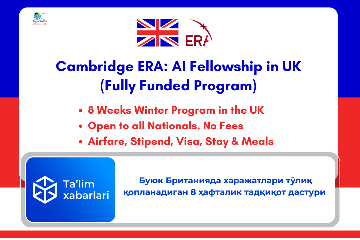 Буюк Британияда харажатлари тўлиқ қопланадиган 8 ҳафталик тадқиқот дастури