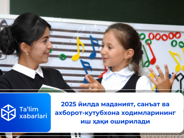 2025 йилда маданият, санъат ва ахборот-кутубхона ходимларининг иш ҳақи оширилади