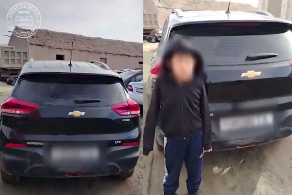 Qoraqalpogʻistonda 4-sinf oʻquvchisi avtomobil boshqargani aniqlandi (video)