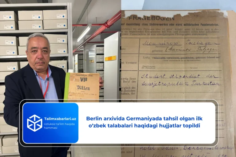 Berlin arxivida Germaniyada tahsil olgan ilk o‘zbek talabalari haqidagi hujjatlar topildi