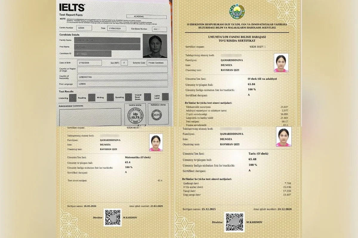 3 fandan A daraja hamda IELTS C1: muddatidan oldin 189 ball to‘plagan qashqadaryolik o‘quvchi bilan suhbat