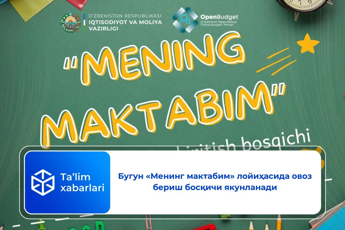 Бугун «Менинг мактабим» лойиҳасида овоз бериш босқичи якунланади