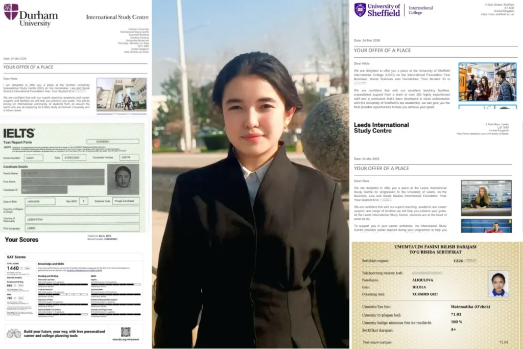 “Ilmga tikilgan sarmoya — eng zo‘r sarmoya”: 5 ta sertifikat va 3 ta TOP-100 universitetning “foundation” dasturiga qabul qilingan o‘quvchi bilan suhbat