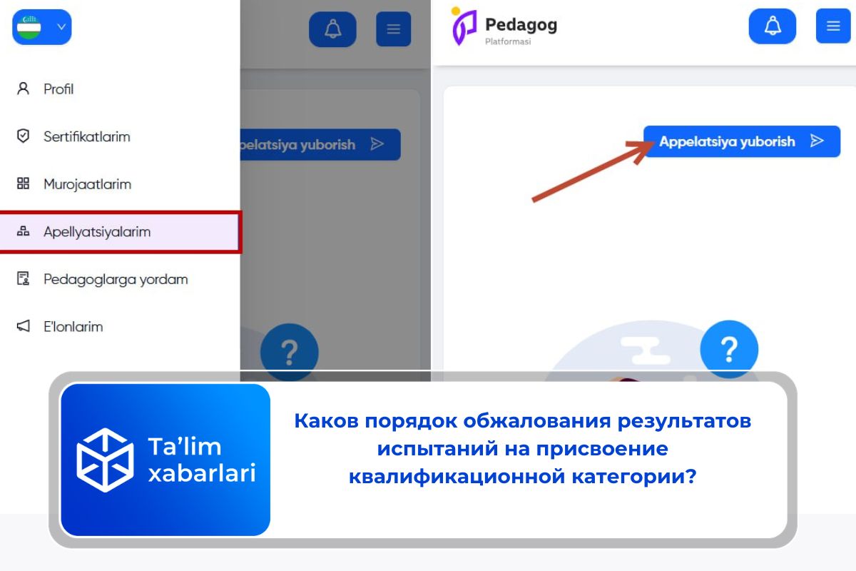 Каков порядок обжалования результатов испытаний на присвоение квалификационной категории?