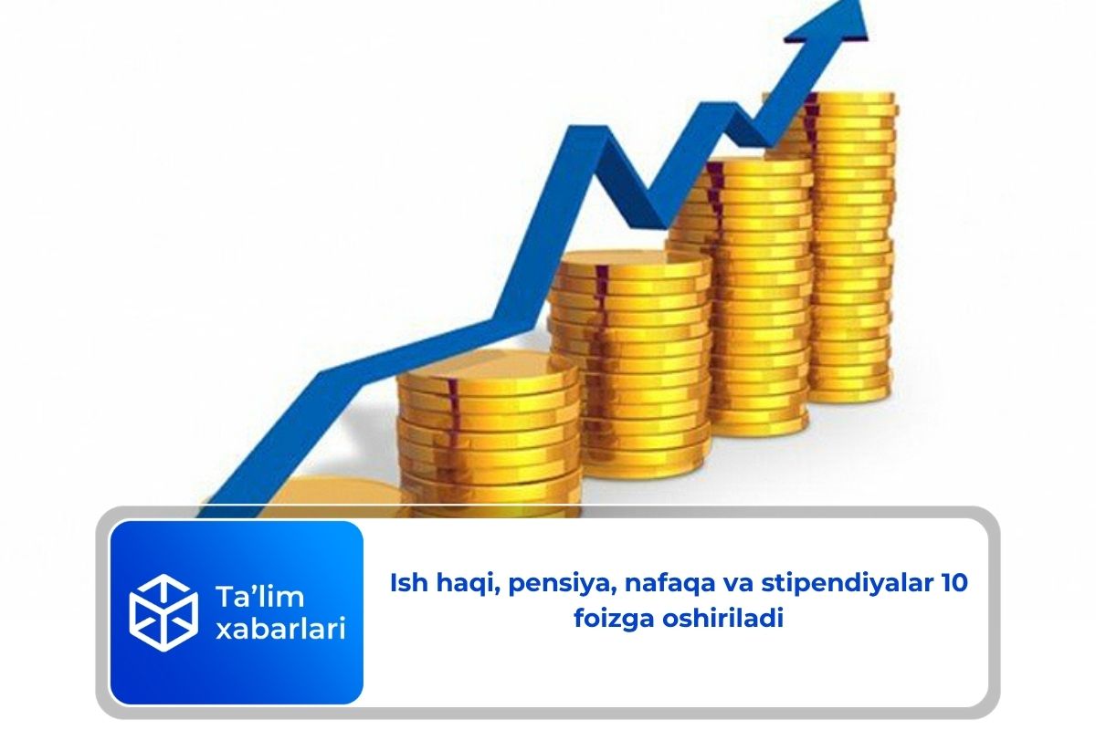 Ish haqi, pensiya, nafaqa va stipendiyalar 10 foizga oshiriladi