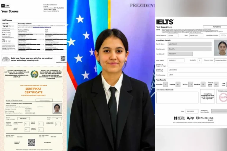 “C1 uchun yetmagan 2 ball meni IELTS sari olib kirdi”: 8-sinf o‘quvchisi IELTS 8.0 va SAT 1250 natijali sertifikatlarni qo‘lga kiritdi