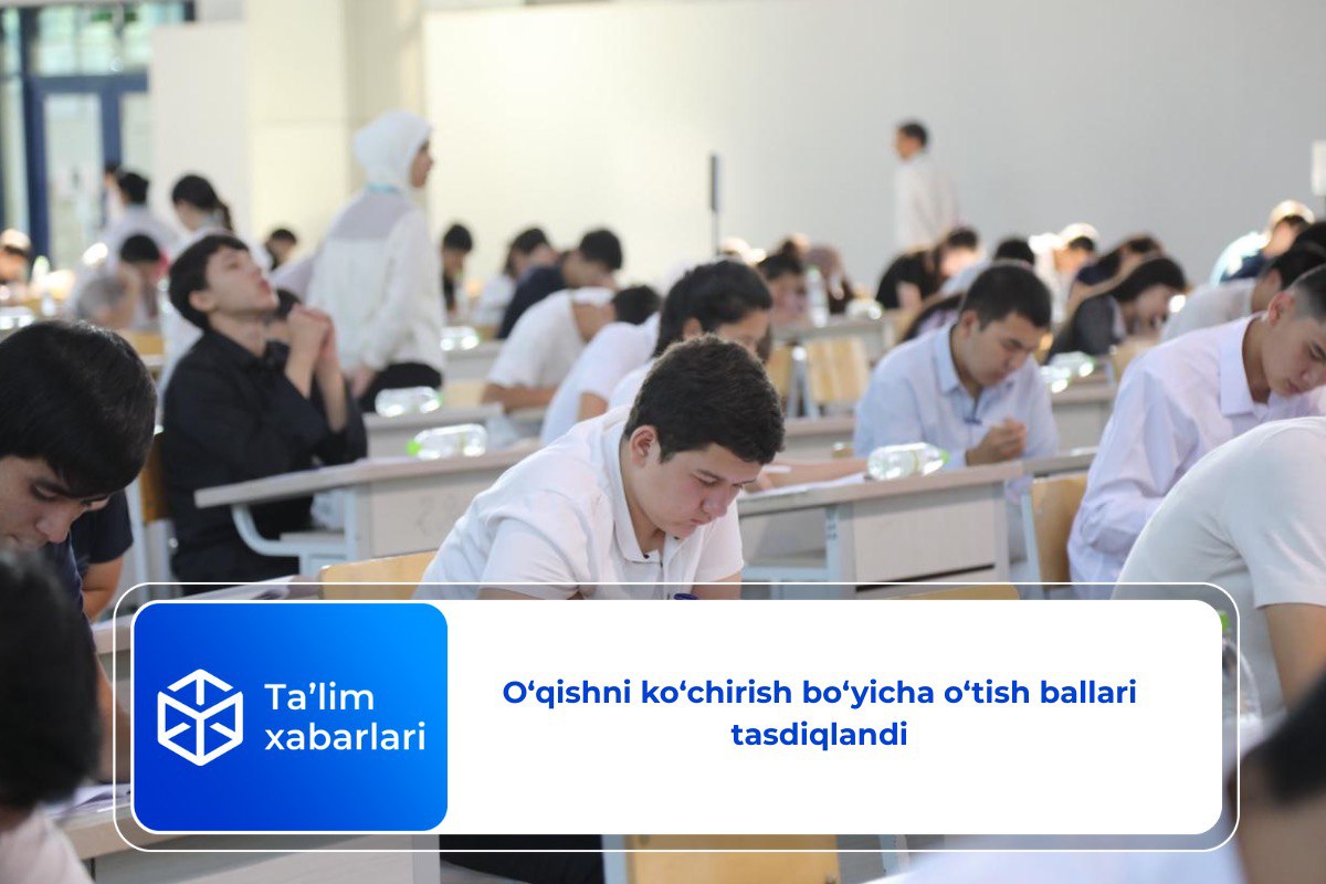 O‘qishni ko‘chirish bo‘yicha o‘tish ballari tasdiqlandi