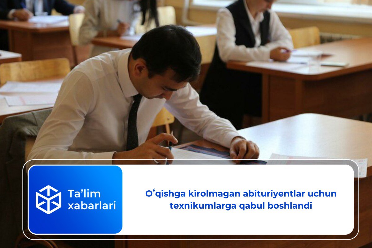 Oʻqishga kirolmagan abituriyentlar uchun professional ta’lim muassasalariga qabul boshlandi