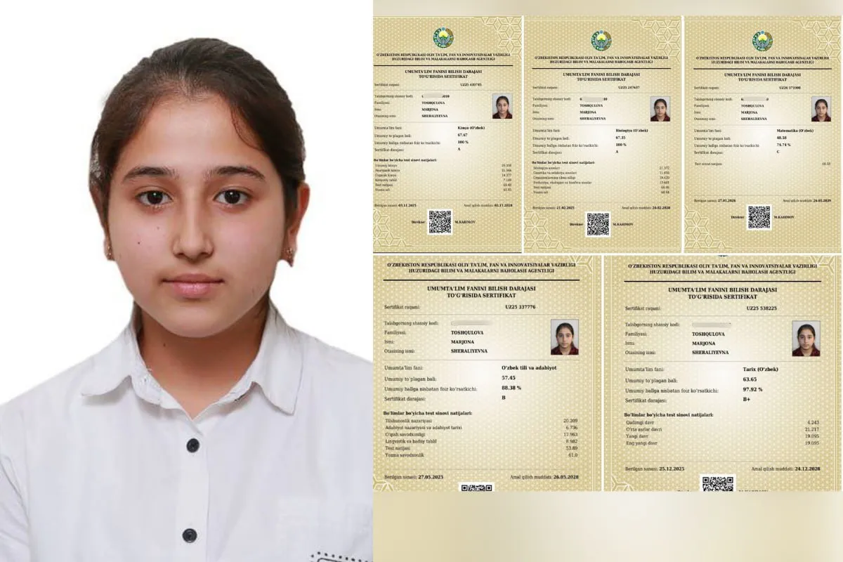 “Bitta savolga ko‘p vaqt sarflamaslik kerak”: muddatidan oldin talaba bo‘lgan o‘quvchi