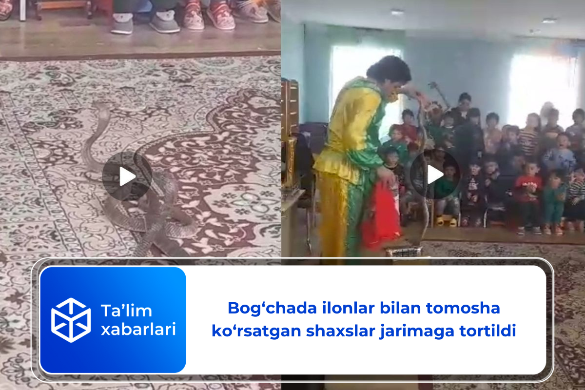 Bog‘chada ilonlar bilan tomosha ko‘rsatgan shaxslar jarimaga tortildi