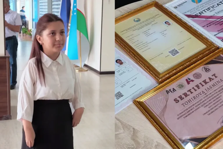 Oyoqlari yordamida yozib tahsil olayotgan o‘quvchi xorijiy universitetlarga talabalikka tavsiya etildi