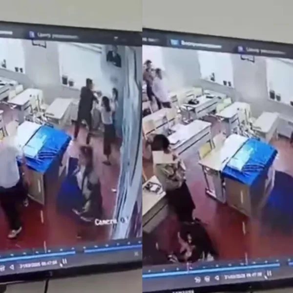 В школе Сырдарьинской области 11-классник избил одноклассницу (видео)