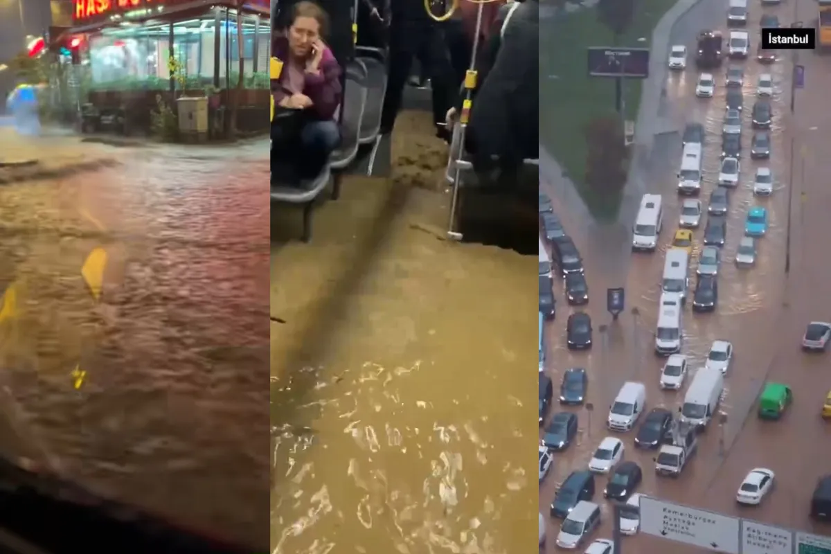 Istanbulda kuchli yomg‘ir: maktablarda darslar bekor qilindi, tirbandlik 89 foizga yetdi (video)