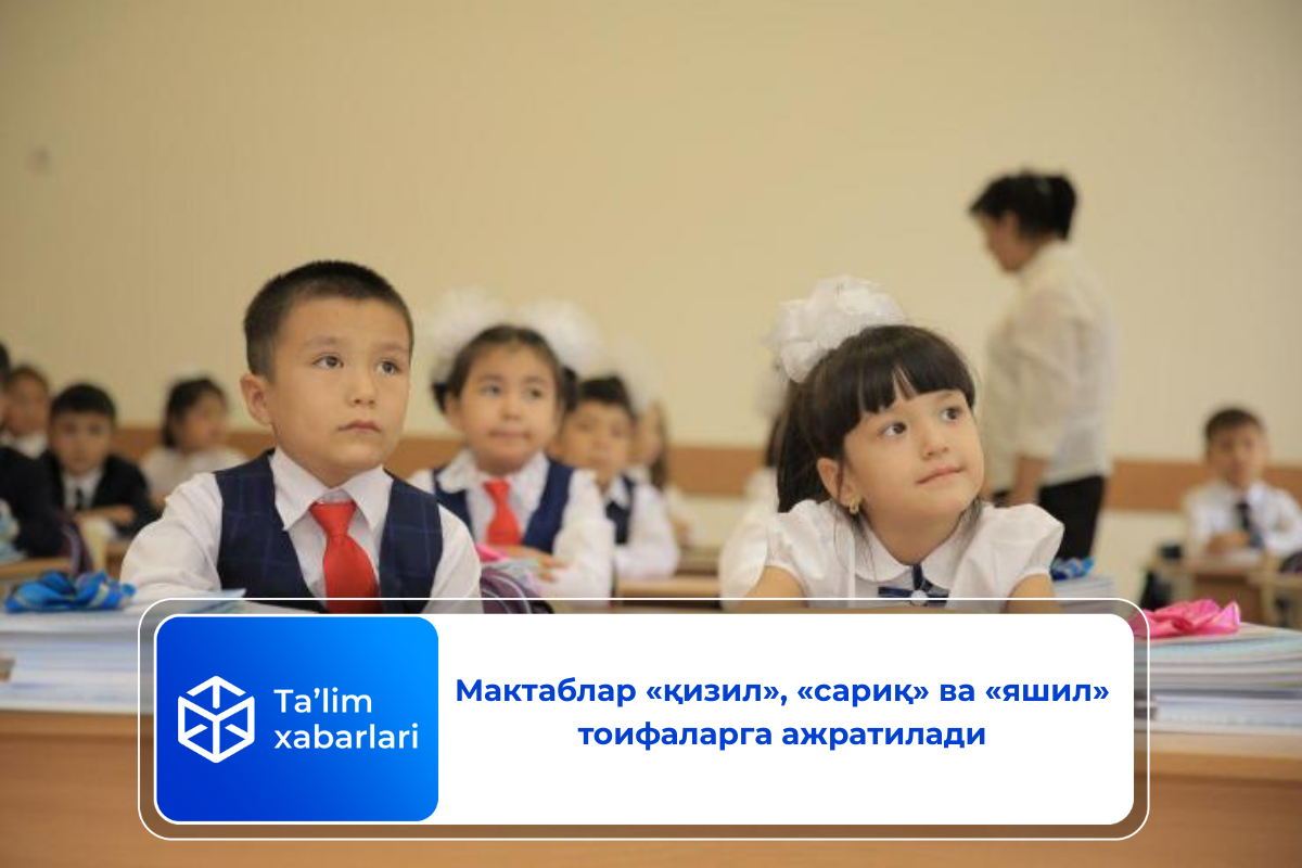 Мактаблар «қизил», «сариқ» ва «яшил» тоифаларга ажратилади