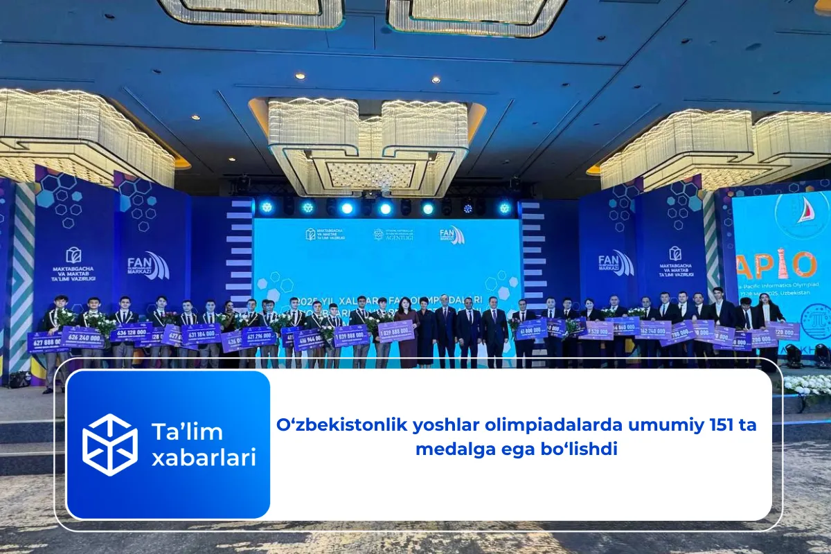 O‘zbekistonlik yoshlar olimpiadalarda umumiy 151 ta medalga ega bo‘lishdi