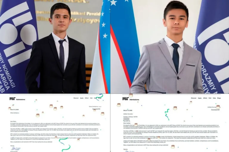 Al-Xorazmiy maktabining ikki nafar o‘quvchisi 100 foizlik grant bilan MIT universiteti talabasi bo‘ldi