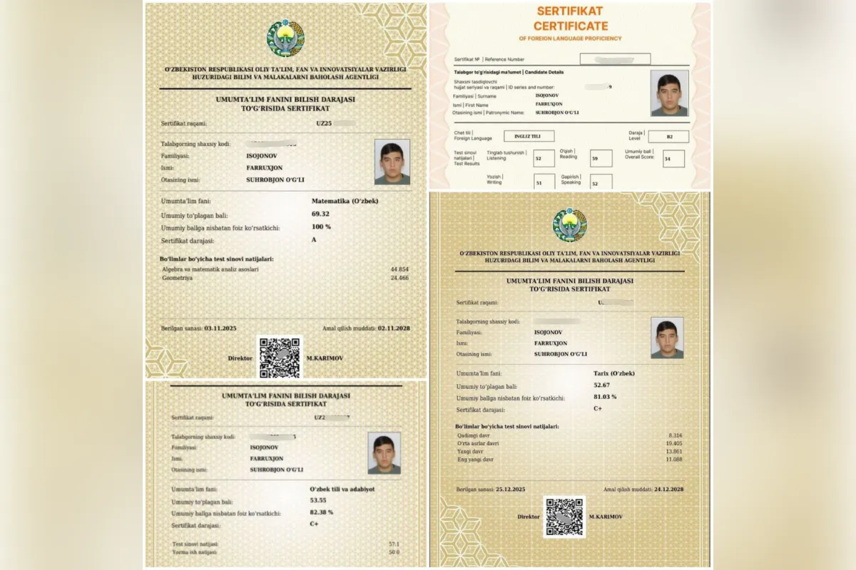 “Kechasi uxlamasdan dars qilib chiqardim” — farg‘onalik o‘quvchi muddatidan avval talaba bo‘ldi