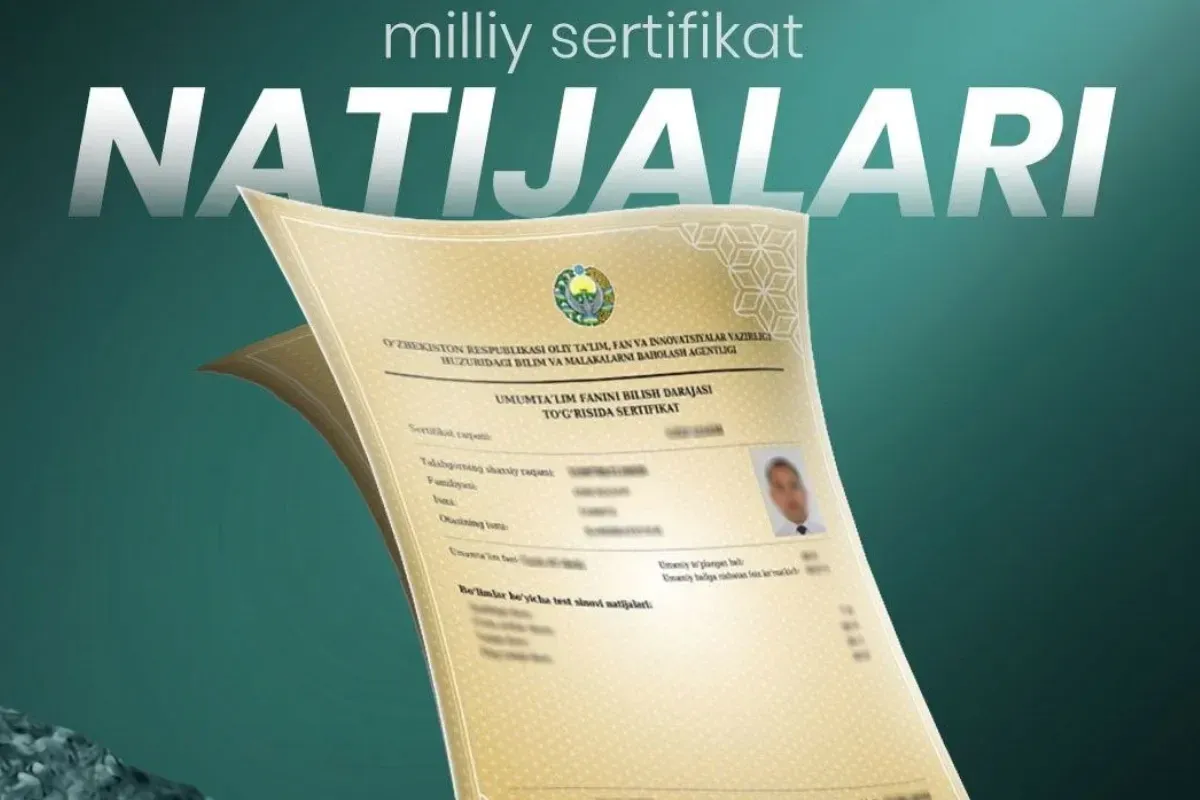 25-sentyabr kuni musiqa madaniyati fanidan o‘tkazilgan milliy sertifikat imtihoni natijalari e’lon qilindi
