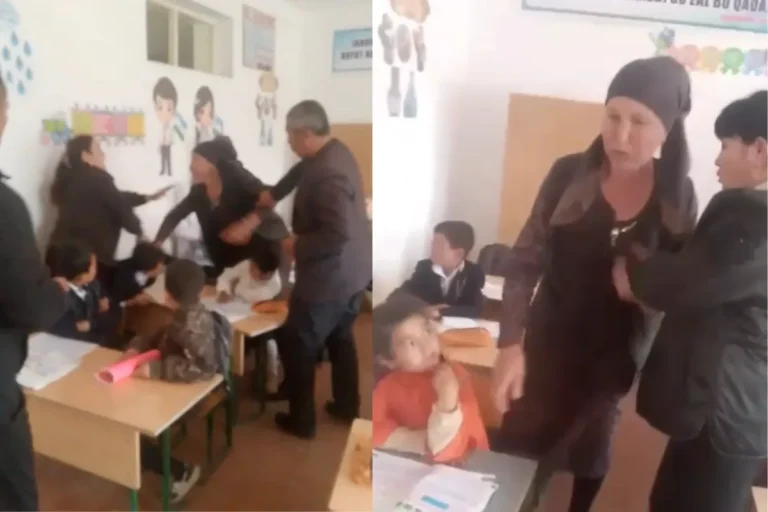 Samarqanddagi maktabda ayol o‘g‘lining sinfdoshini sinfxona ichida urdi (video)