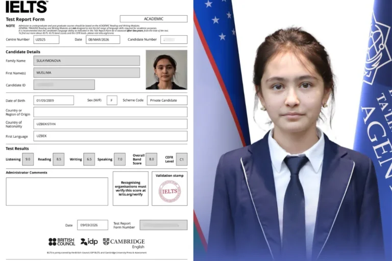 “2 hafta intensiv tayyorlanib, IELTS 8.0 oldim” — navoiylik 10-sinf o‘quvchisi bilan suhbat