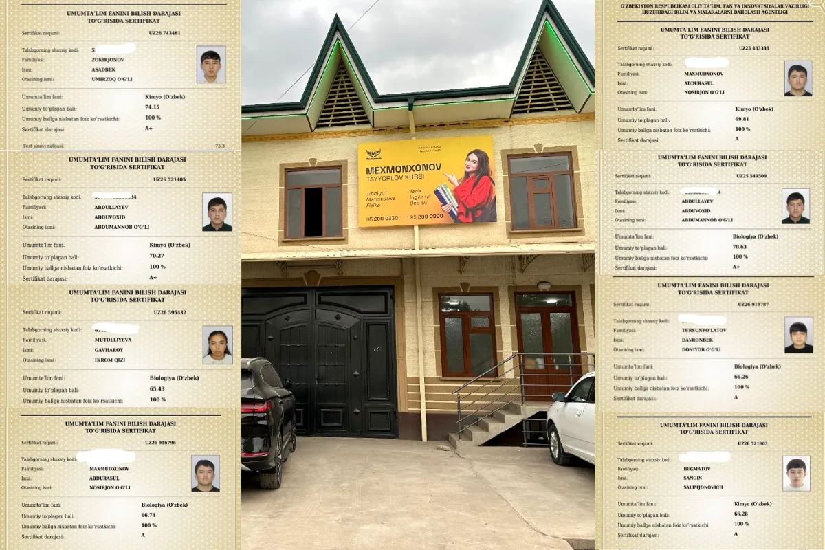 Namanganlik iqtidorli o‘quvchilar: 76 nafar o‘quvchi 5 ta fandan, 104 nafar o‘quvchi esa 4 tadan milliy sertifikatlarni qo‘lga kiritdi