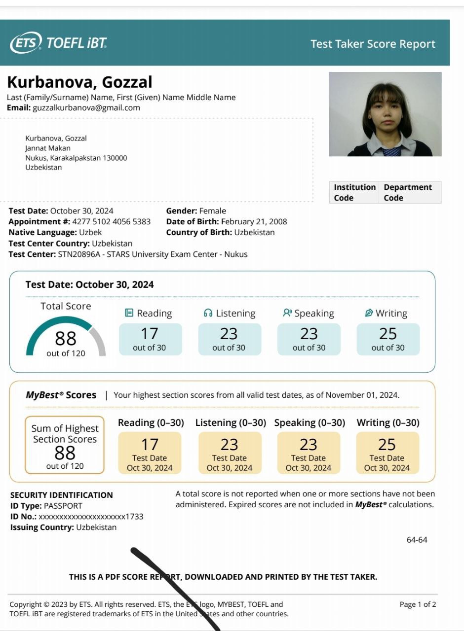 Yana bir 11-sinf o‘quvchisi bir vaqtning o‘zida bir necha universitetlarning grantini yutib oldi