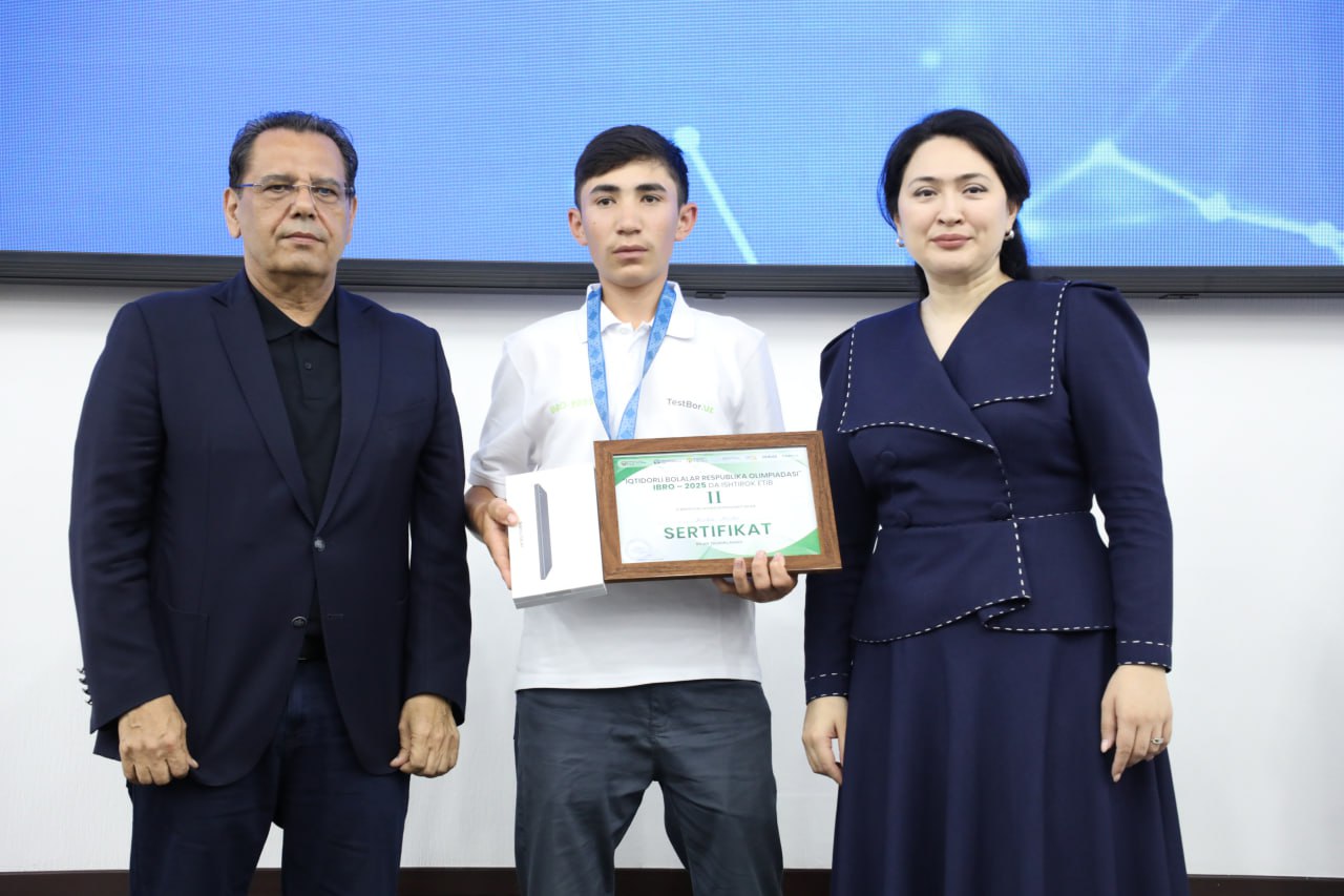 Iqtidorli bolalar respublika olimpiadasi (IBRO–2025) ning g‘oliblarini taqdirlash marosimi bo‘lib o‘tdi