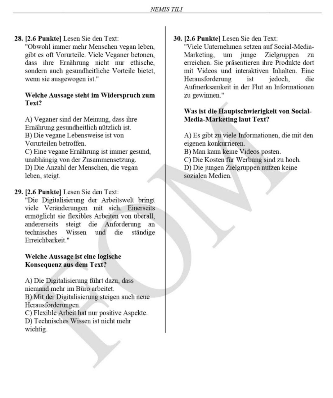 9-sinf ingliz, fransuz, nemis va tojik tillari fanlaridan olimpiadaning tuman bosqichi test savollari e’lon qilindi