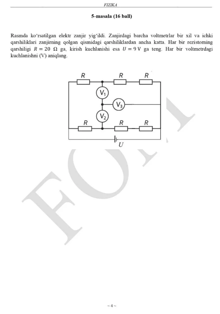 Kimyo, biologiya, fizika va informatika fanlaridan asosiy olimpiadaning 3-bosqich topshiriqlari e’lon qilindi