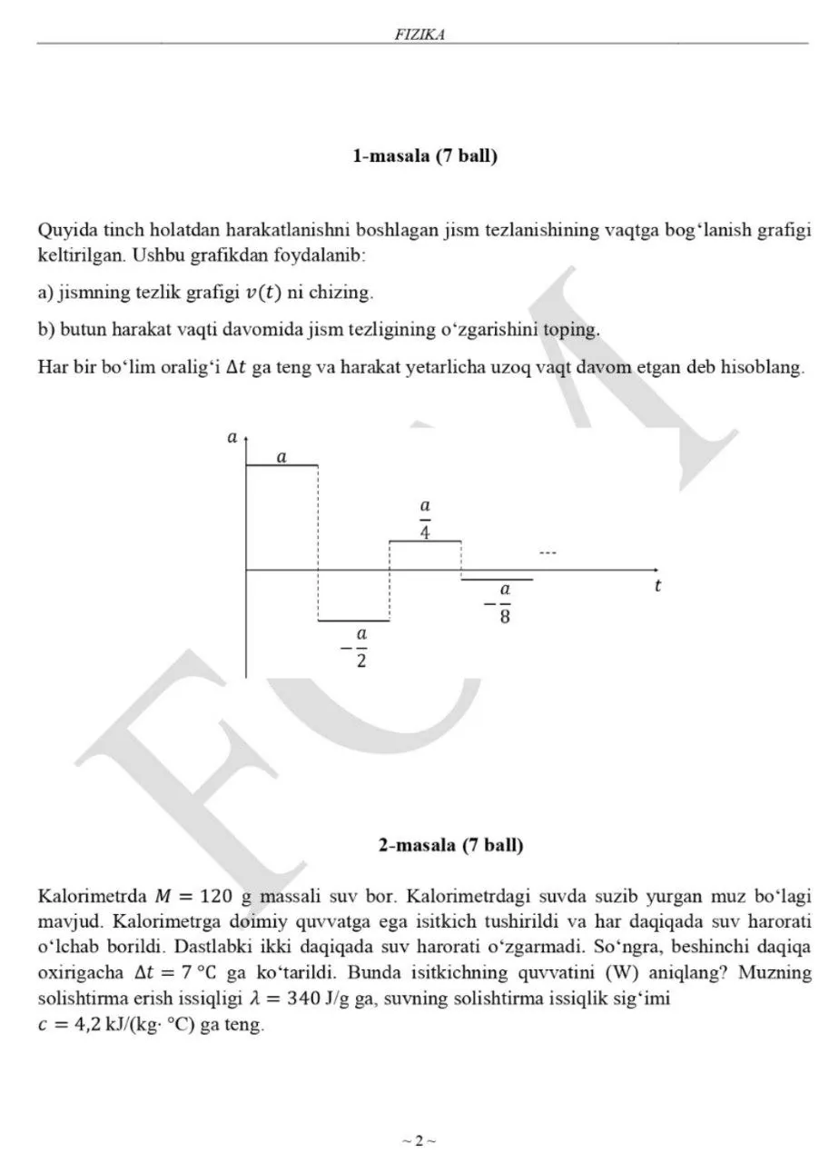 Kimyo, biologiya, fizika va informatika fanlaridan asosiy olimpiadaning 3-bosqich topshiriqlari e’lon qilindi