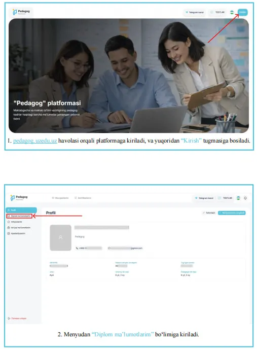 Pedagog platformasida Malaka toifasining Toʻgʻridan-to‘g‘ri turi uchun murojaat yuborish ochildi (qo‘llanma)