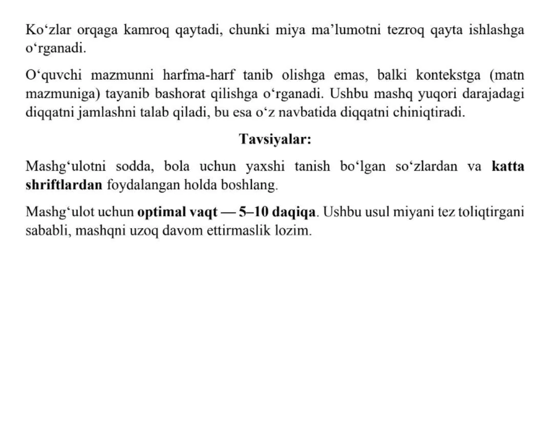 O‘quvchilarda disleksiyani tuzatish uchun nima qilish mumkin?