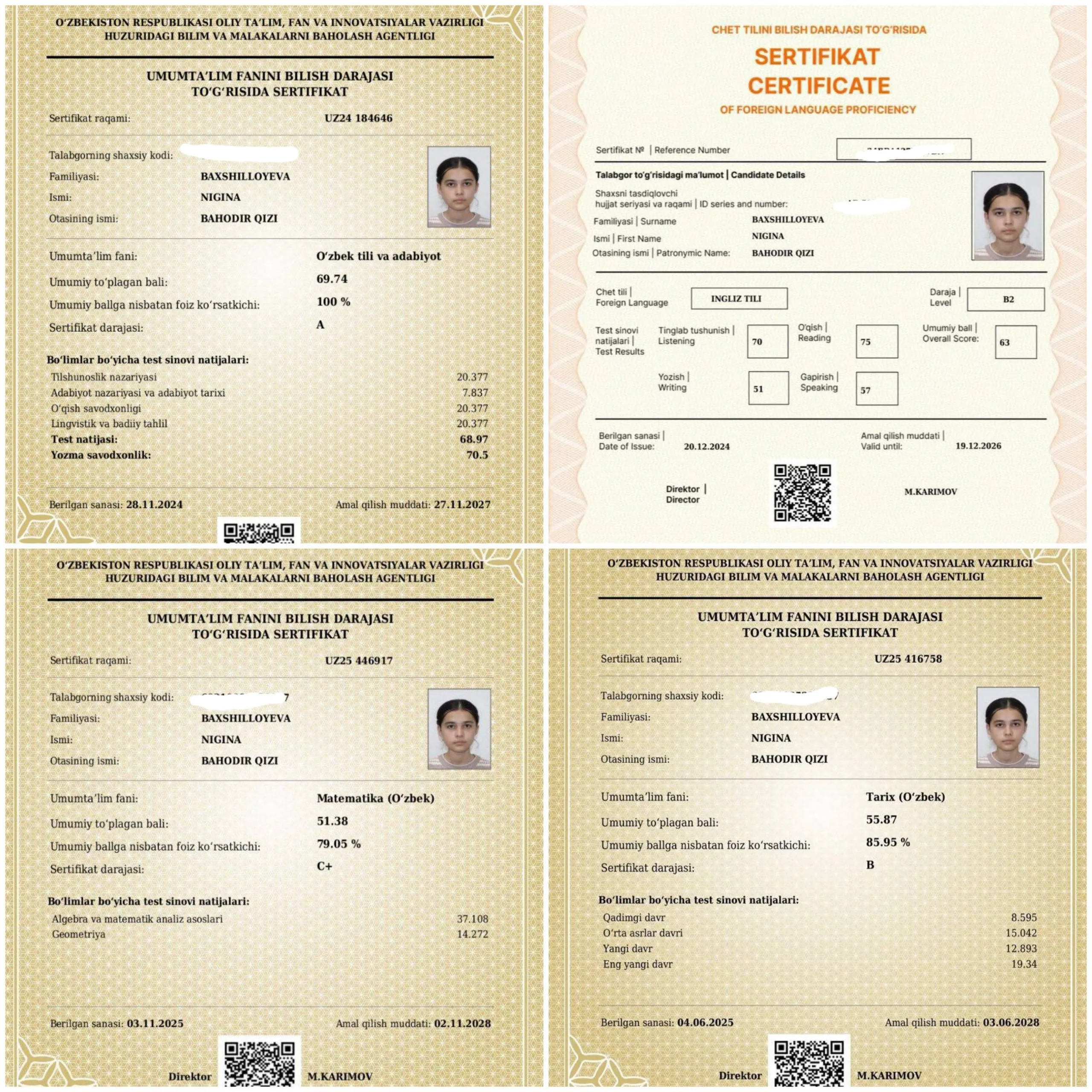 “O‘zingizni boshqalar bilan solishtirmang”: 189 ballni naqd qilgan buxorolik ikki o‘quvchi qiz bilan suhbat