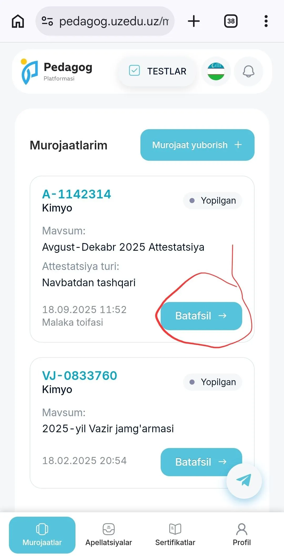 ‘‘Yil o‘qituvchisi’’ ko‘rik tanlovining 2-bosqich natijalari eʼlon qilindi