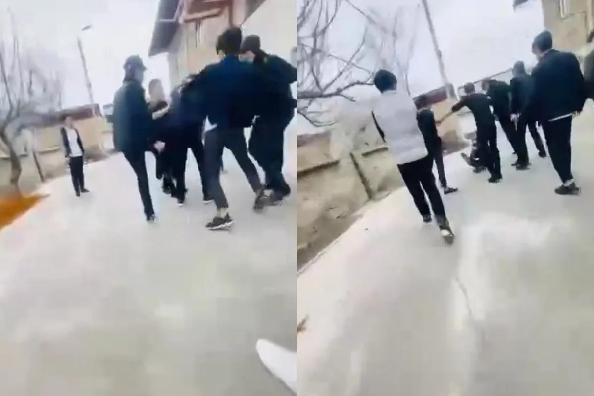 Samarqandda 10-sinf o‘quvchilari boshqa bir o‘quvchini guruh bo‘lib kaltakladi (video)