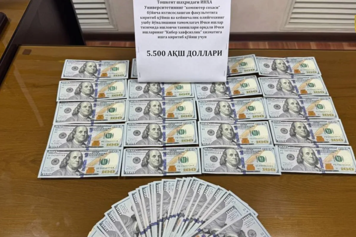 Toshkentda oliygohga va ishga kiritib qo‘yish uchun 5,5 ming AQSH dollari talab qilgan fuqaro qo‘lga olindi