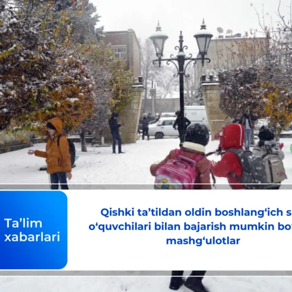 Qishki ta’tildan oldin boshlang‘ich sinf o‘quvchilari bilan bajarish mumkin bo‘lgan mashg‘ulotlar