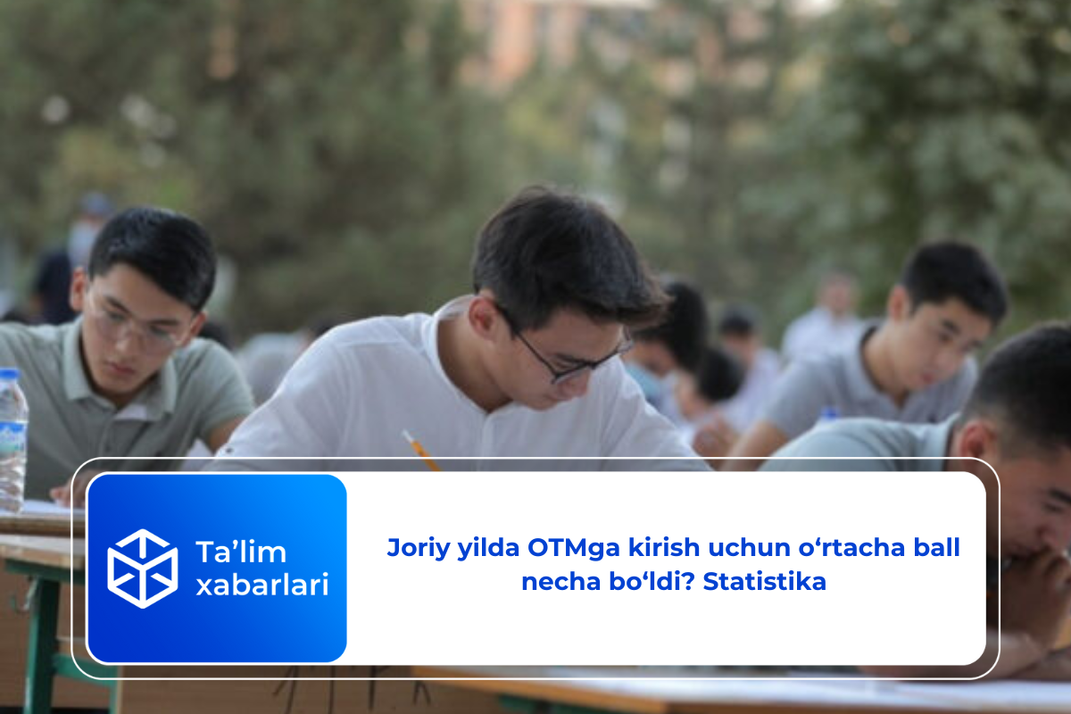 Joriy yilda OTMga kirish uchun o‘rtacha ball necha bo‘ldi? Statistika