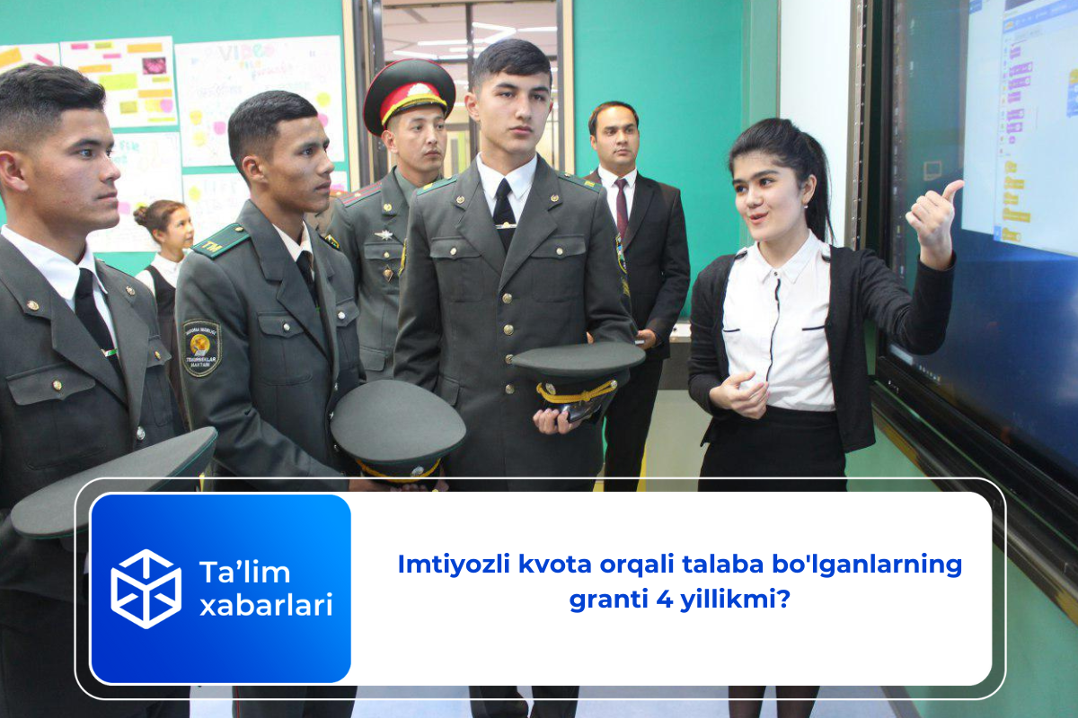 Imtiyozli kvota orqali talaba bo’lganlarning granti 4 yillikmi?