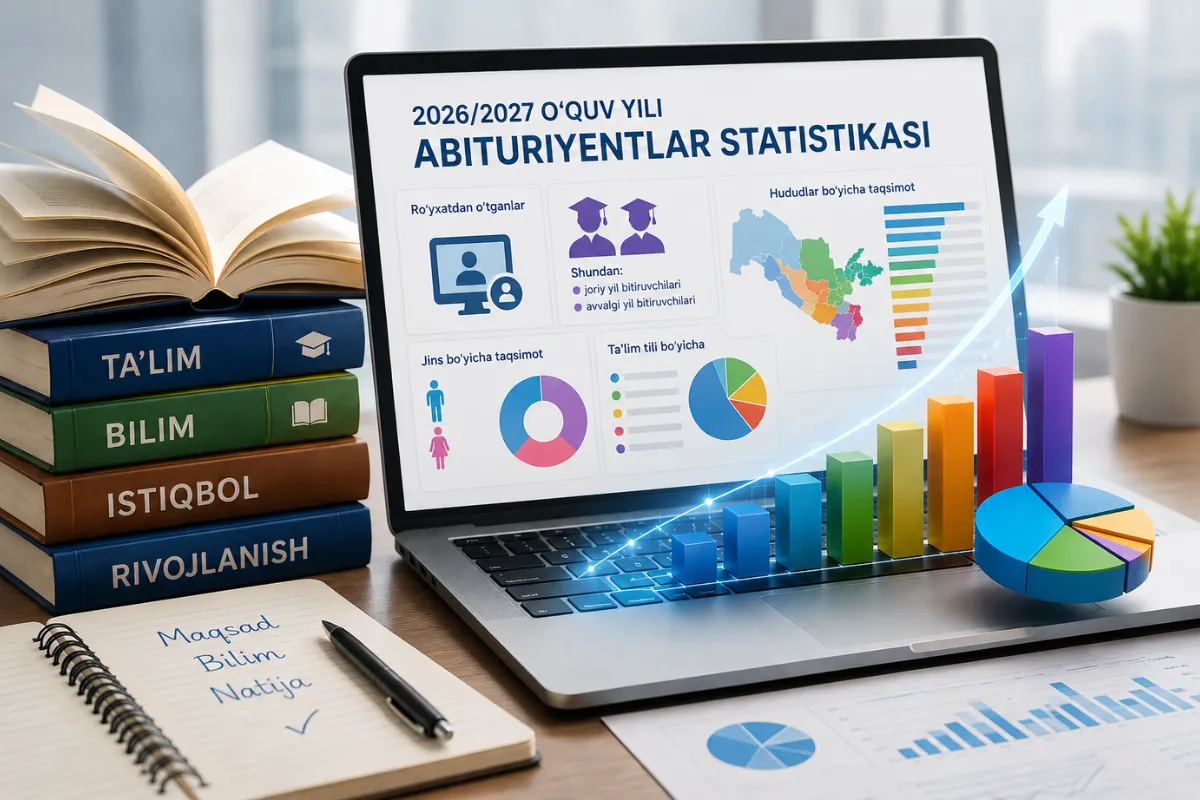 Ro‘yxatdan o‘tgan abituriyentlar soni 274 mingdan oshdi (statistik ma’lumotlar)