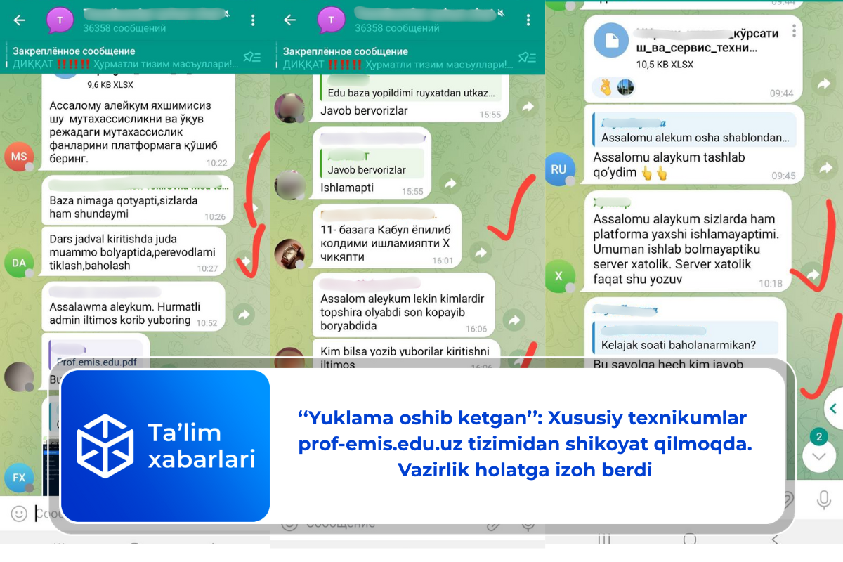 ‘‘Yuklama oshib ketgan’’: Xususiy texnikumlar prof-emis.edu.uz tizimidan shikoyat qilmoqda. Vazirlik holatga izoh berdi